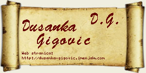 Dušanka Gigović vizit kartica